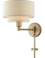 Livex Lighting Bellingham 15.25 inch 60.00 watt Antique Gold Leaf Swing Arm Wall Lamp Wall Light New In Box $399
