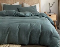 HYPREST King Size 100% French Linen Duvet Cover & Sham Set with Hidden Zipper and Corner Ties $299