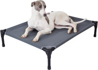 Pettycare Elevated Outdoor Dog Bed - Raised Cot for Large Dogs, Heavy Duty Pet Cot Waterproof, Cooling, Washable Breathable Teslin Mesh, Durable, Non Slip, 49" x 33" x 9", Grey $99