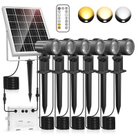 HOME LIGHTING GALLERY INC. Black Low Voltage Solar Powered Integrated LED Spot Light (Set of 6) New In Box $199