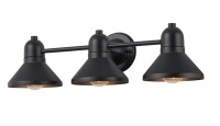 C Cattleya 23.5 in. 3-Light Powder-coated Black Vanity Light Fixture New In Box $199