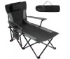 SUKLOM Folding Camping Lounge Chair w/ Footrest, 500 lbs. Heavy Duty Reclining Beach Chair w/ Pillow, Cup Holder and Carry Bag New In Box $199