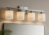 17 Stories 4-Light Bathroom Vanity Light Fixture with Opal Glass Shades New In Box $299