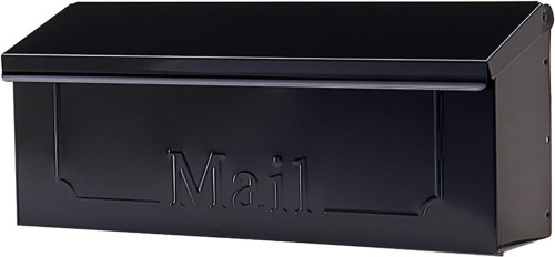 Gibraltar Mailboxes Small Black Townhouse Steel Horizontal Wall Mount Mailbox $89