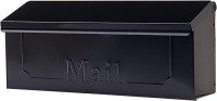 Gibraltar Mailboxes Small Black Townhouse Steel Horizontal Wall Mount Mailbox $89
