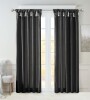 Madison Park Emilia Faux Silk Single Curtain with Privacy Lining Woven Loops DIY Curtain for Living Room Bedroom Dorm 50 in. x 95 in. / Exclusive Home Solano Back Tab Rod Pocket Curtain Panel, 50" x 96", Linen Assorted $79