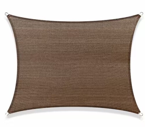 COLOURTREE 14 ft. x 18 ft. 190 GSM Brown Rectangle Sun Shade Sail Screen Canopy, Outdoor Patio and Pergola Cover New In Box $199