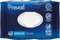 Prevail Soft Pack Adult Washcloths - Unisex Adult Incontinence Wipes - Disposable Adult Wipes for Men & Women - 12"x 8", 48 Count New