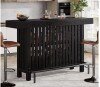 Tribesigns Adan 63 in. Home Black Wood Modern 2-Tier Bar Table Footrest Corner Mini Coffee Bar Cabinet Bar Unit in Box $499