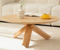 Wrought Studio Pelaga 40" Round Coffee Table For Living Room, Mid Century Modern Wood Coffee Table In Natural New in Box $499