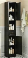 Latitude Run 5-Tier Narrow Metal Cabinet With 2 Doors & Adjustable Shelves, Freestanding Cabinet in Black New in Box $399