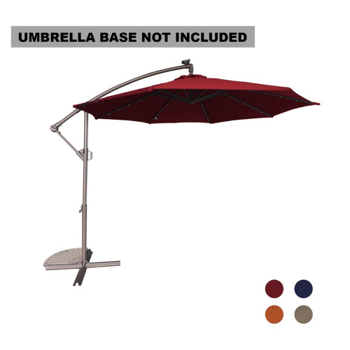 Hokku Designs Direen 120'' Lighted Cantilever Umbrella, Red, New in Box $599