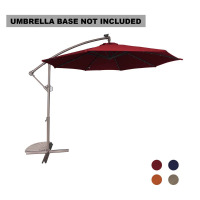 Hokku Designs Direen 120'' Lighted Cantilever Umbrella, Red, New in Box $599