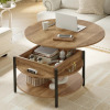 17 Stories Wynny Round Lift-Top Wood Coffee Table with Storage, New Open Box $299