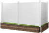 VEVOR Outdoor Privacy Screen 50in W x 50in H 3-Panel Air Conditioner Fence For Trash Can and A/C Units, 27.6 in Ground Stakes, Pool Equipment Enclosure, Horizontal PVC Privacy Fence, White New In Box $299