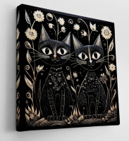 Lark Manor&trade; Cats In The Night Canvas, 54" H x 54" W New In Box $699