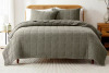 Lush D&eacute;cor Logan Stone Washed Cotton Quilt Sage 3Pc Set King/Cal King $299