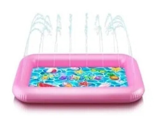 Splashie Splash Pool with Sprinkler System and Protective Sunglasses - Splash Pad for Toddlers and Kids 1-12 - Kids Summer and Water Toys - Inflatable Sprinkler Mat for Outdoor Play - 70" (Pink) New In Box $39