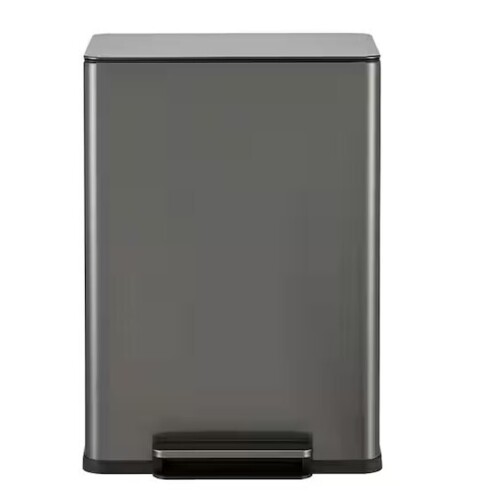 SIMPLI-MAGIC 16 Gal. Infinity Edge Dual Compartment Step-On Kitchen Trash Can and Indoor Recycling Bin with Soft-Close Lids, Gunmetal $199