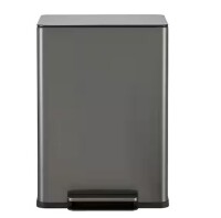 SIMPLI-MAGIC 16 Gal. Infinity Edge Dual Compartment Step-On Kitchen Trash Can and Indoor Recycling Bin with Soft-Close Lids, Gunmetal $199