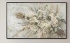 SIGNLEADER Extra Large Wall Art Fabric Print - Elegant Whimsical White Flower Bouquet Illustrations Artwork Decor for Living Room or Bedroom - "Frame Assembly Required (Unfinished Frame)", 36" H x 60" W New in Box $299