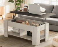 Millwood Pines Lift Top Coffee Table, 4-in-1 Multifunctional Rising Expandable Coffee Table with Hidden Storage, Convertible to Laptop Desk or Dining Table for Living Room, Home Office, Small Spaces - Modern Wooden Center Table with Gas Spring Mechanism, 