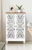 PHI VILLA White Hollow-Carved Tall Cabinet with 2-Door $399