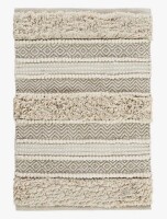 Union Rustic 22x58" Textured Bath Rug - Style Natural Color Skid Resistance Machine Washable Floor Mat Woven Tone Heavy Shaggy Latex Backed Bathroom New $99
