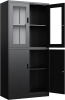 Yizosh Metal Storage Cabinet with Glass Doors - 71" Locking Display Cabinet with 2 Adjustable Shelves for Kitchen, Living Room, Dining Room (Black) New In Box $499