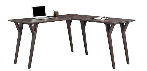 Realspace&reg; Trezza 62"W L-Shaped Computer Desk, Warm Walnut $499