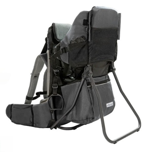 ClevrPlus Cross Country Baby Backpack Carrier, Gray, Toddler Hiking Backpack with Comfortable Seat, Adjustable Straps & Belt, Foldable Frame Lightweight Large Capacity Child Carrier for Outdoor $299