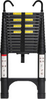 BOCOM 14.5 FT Aluminum Telescoping Ladder with Hooks, Lightweight Multi-Purpose Collapsible Extension with 2 Triangle Stabilizers, Heavy Duty 330 lbs Max Capacity for Home, RV, and Outdoor Work Black $299