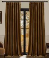 East Urban Home YZ Home Velvet Blackout Curtains 2 Panels Set, Luxury Elegant Pinch Pleated Drapes for Bedroom, Decorative Thermal Insulated Back Tab Window Panels, 40" x 96" $99