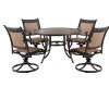Mondawe Classic 5-Piece Cast Aluminum Outdoor Dining Set with Swivel Sling Chairs & Ceramic Tile Top Table (3 Boxes) New in Box $1899