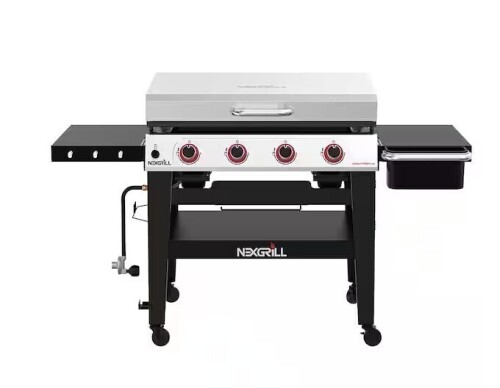 Nexgrill Daytona 4-Burner Propane Gas Grill 36 in. Flat Top Griddle in Black with Stainless Steel Lid New in Box $599