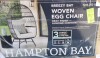 Hampton Bay Breezy Bay Gray Wicker Outdoor Egg Chair with CushionGuard Almond Cushions New in Box $499 - 2