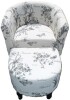 Convenience Comcepts Take a Seat Churchill Botanical Print Fabric Accent Chair with Ottoman New Floor Model $599 - 2