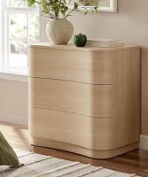 Modway Mirae 31.5 in. 3-Drawer Curved Compact Dresser in Brushed Light Oak $499