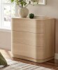 Modway Mirae 31.5 in. 3-Drawer Curved Compact Dresser in Brushed Light Oak $499