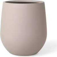 KUTE NEST 12" Corso Fiberstone Outdoor Planter (Taupe) 12.5"H x 11.4"D For Snake Plants, Herbs & Succulents | 9" Pot Opening | Frost-Proof UV-Resistant | 2 Coco Mats Included New In Box $79