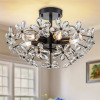 House of Hampton&reg; Kuol 6-Lights 17.7" Modern Dimmable Crystal Champagne Flower Semi Flush Mount Ceiling Light New Open Box $299
