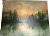 Millwood Pines Green yellow sunrise fog in the forest III - Countryside Canvas Wall Art, 34" H x 44" W x 1.5" D New In Box $199 - 2