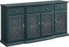 WALKER EDISON Modern Wood Glass Door Buffet Sideboard Living Room Entryway Serving Storage Cabinet Doors Dining Room Console, 60", Dark Teal, New in Box $499