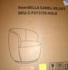Pop Maison Bella Modern Velvet Swivel Barrel Chair, Camel, New in Box $499 - 2