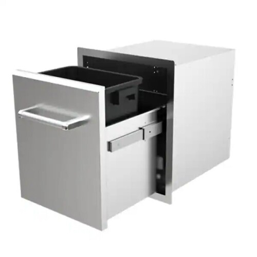 SPIRE 18" Outdoor Kitchen Build-In Grill Cabinet Drawer and Trash Bin Combo Access Drawer and Trash Bin Combo Unit, New in Box $499