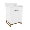 CosmoLiving Leona 24" Bathroom Vanity with Top in White with Gold Metal, New in Box $799