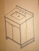 CosmoLiving Leona 24" Bathroom Vanity with Top in White with Gold Metal, New in Box $799 - 2