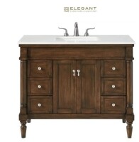 Elegant Lighting Lexington 42" Free Standing Single Basin Vanity Set with Cabinet and Quartz Vanity Top New in Box $1999