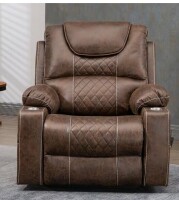 YOFE Oversized Dual Motor 180&deg; Lying Flat Brown Breathable Leather Power Lift Recliner Chair with Massage and Heating New $899