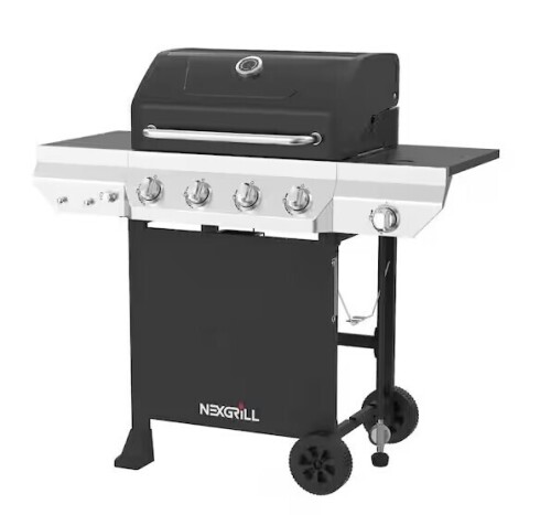 Nexgrill 4-Burner Gas Grill with Side Burner in Black New in Box $499